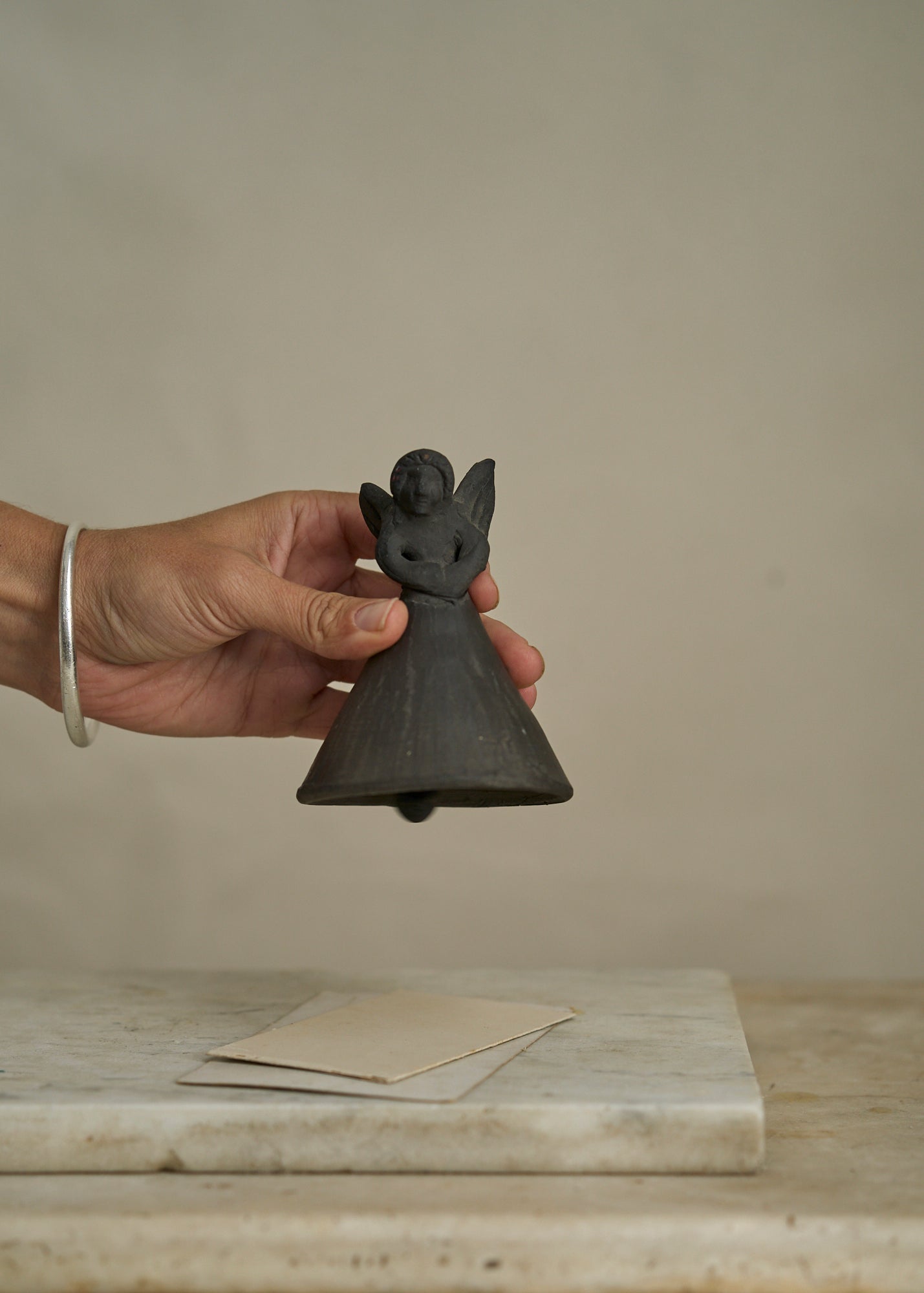 Antique Mexican Ceramic Angel Bells