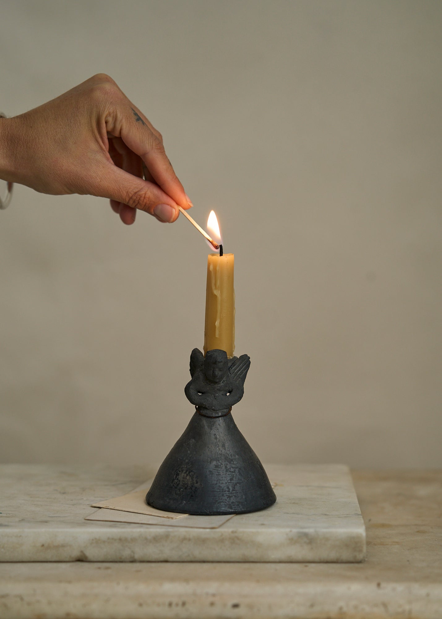 Antique Mexican Ceramic Angel Bells