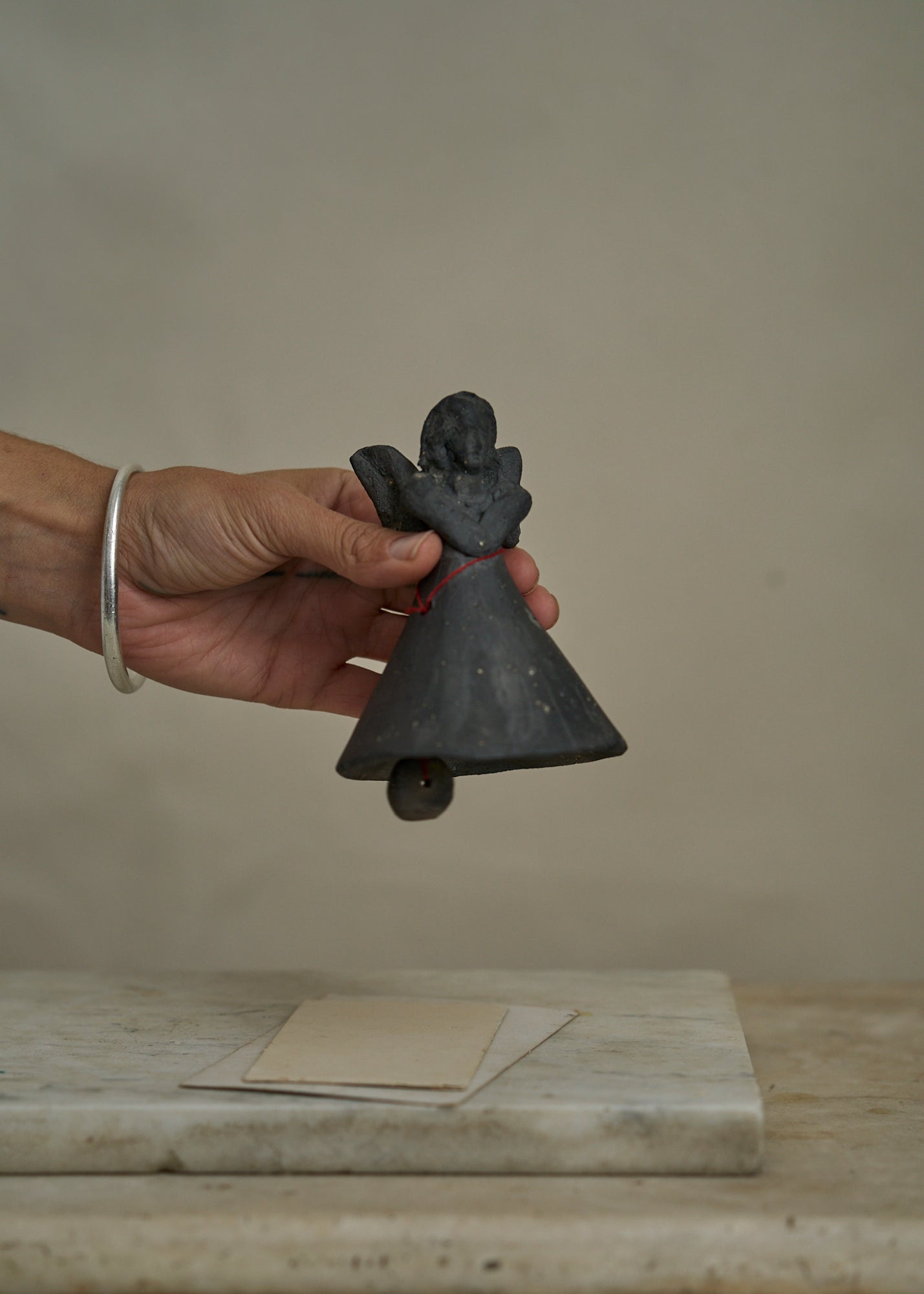 Antique Mexican Ceramic Angel Bells