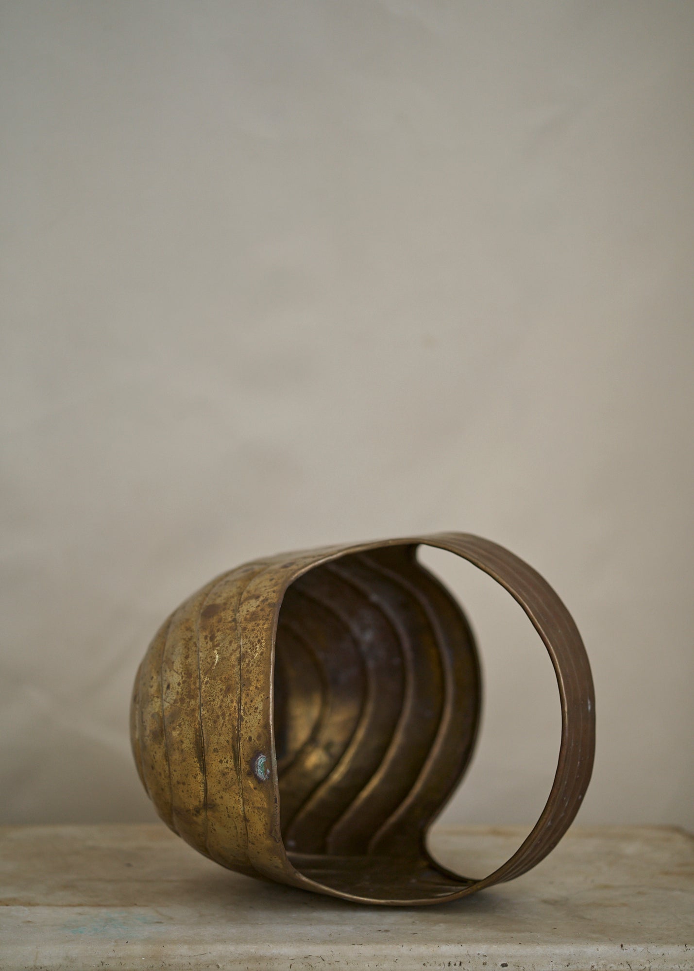 Antique Brass Handled Basket