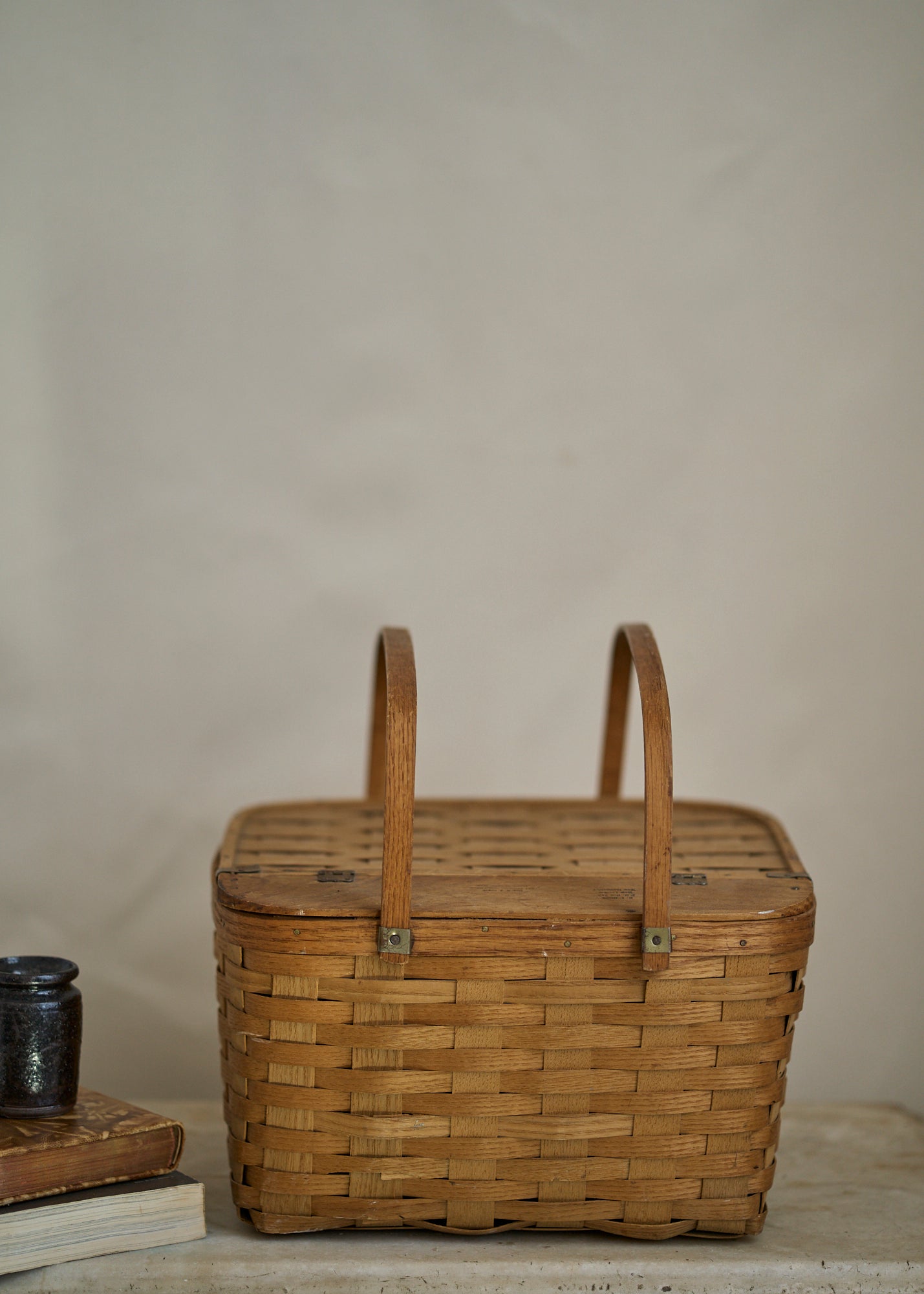 Vintage Woven Picnic Basket