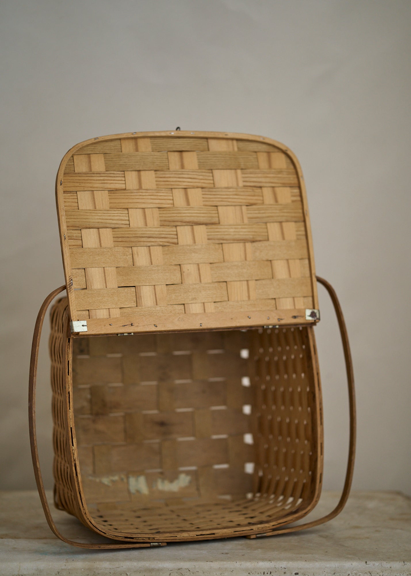 Vintage Woven Picnic Basket