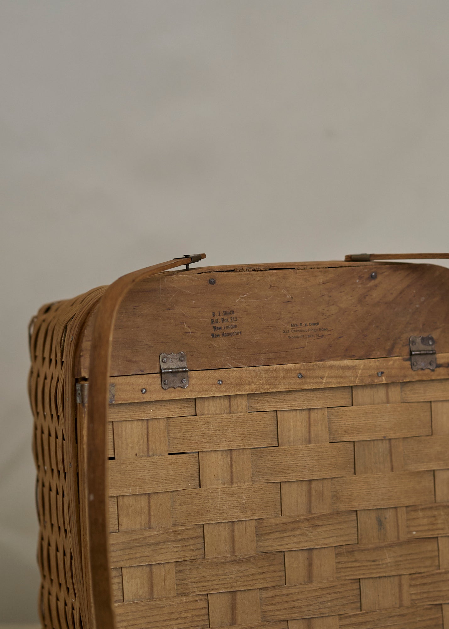 Vintage Woven Picnic Basket