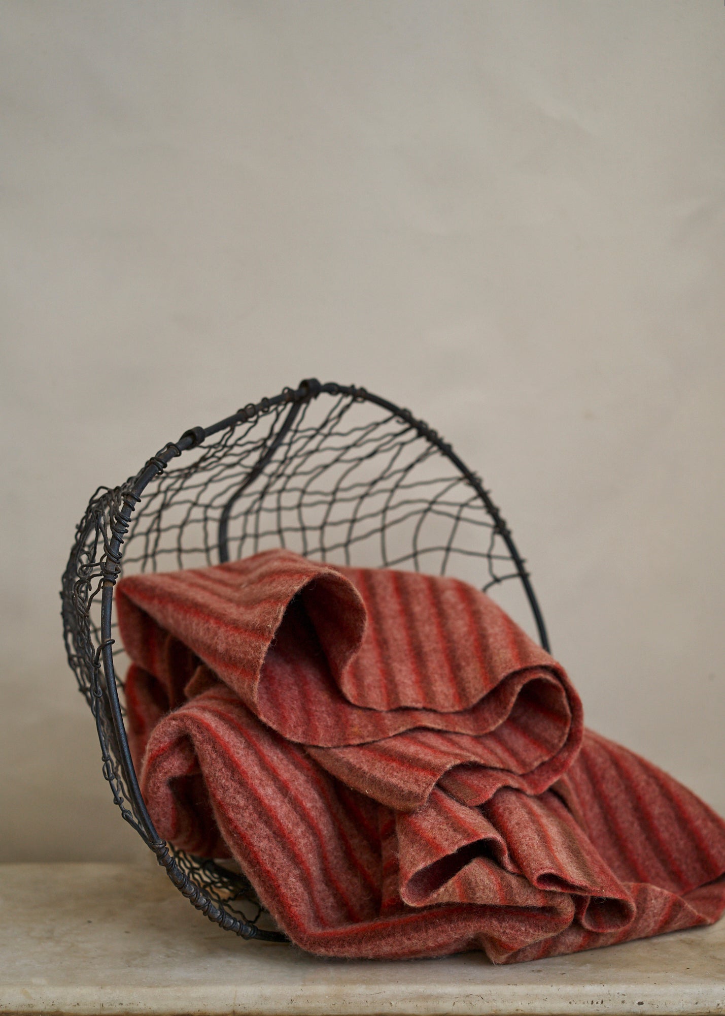 Primitive Handwoven Metal Farmhouse Basket