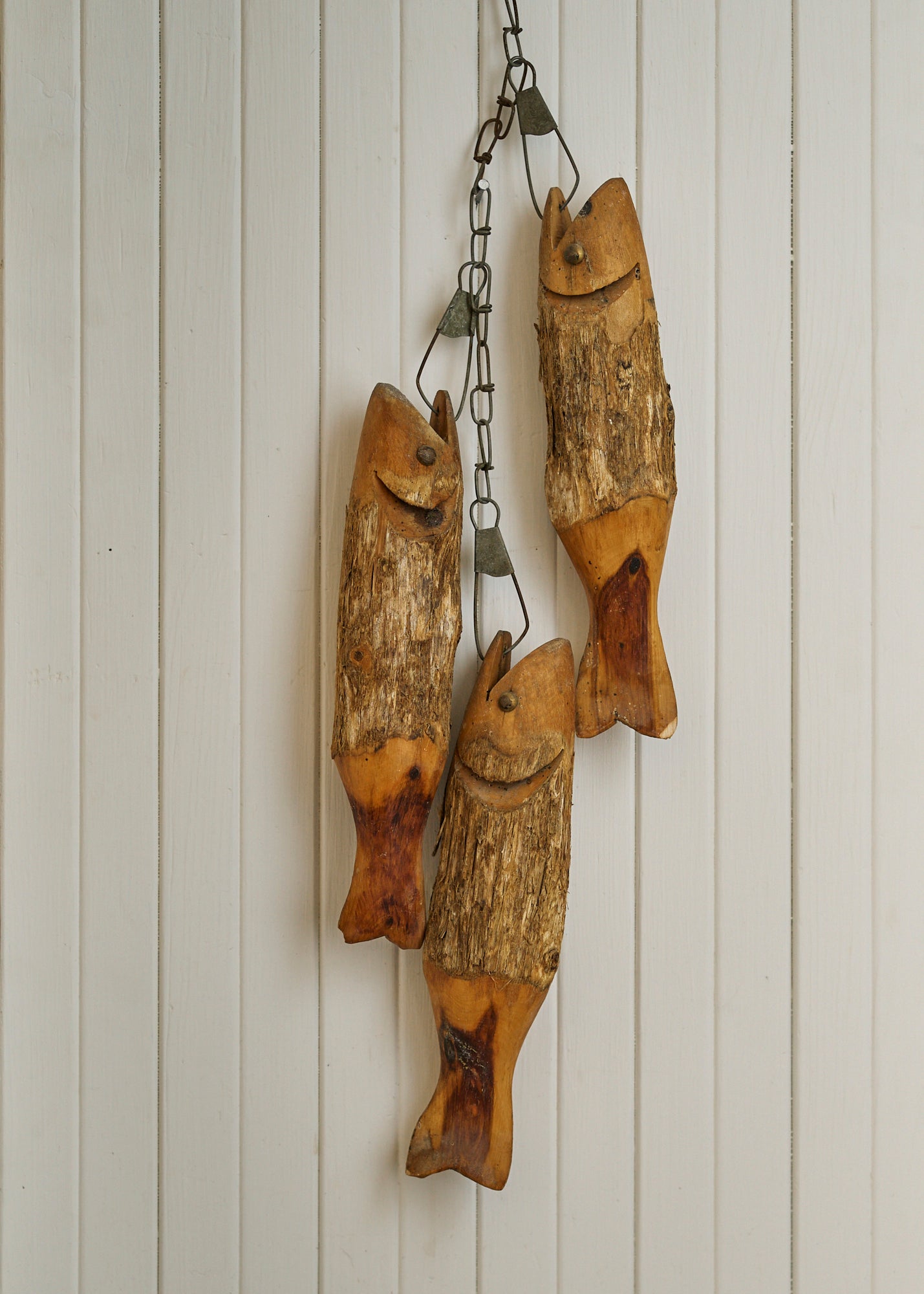 Folk Art Wooden Hanging Fish