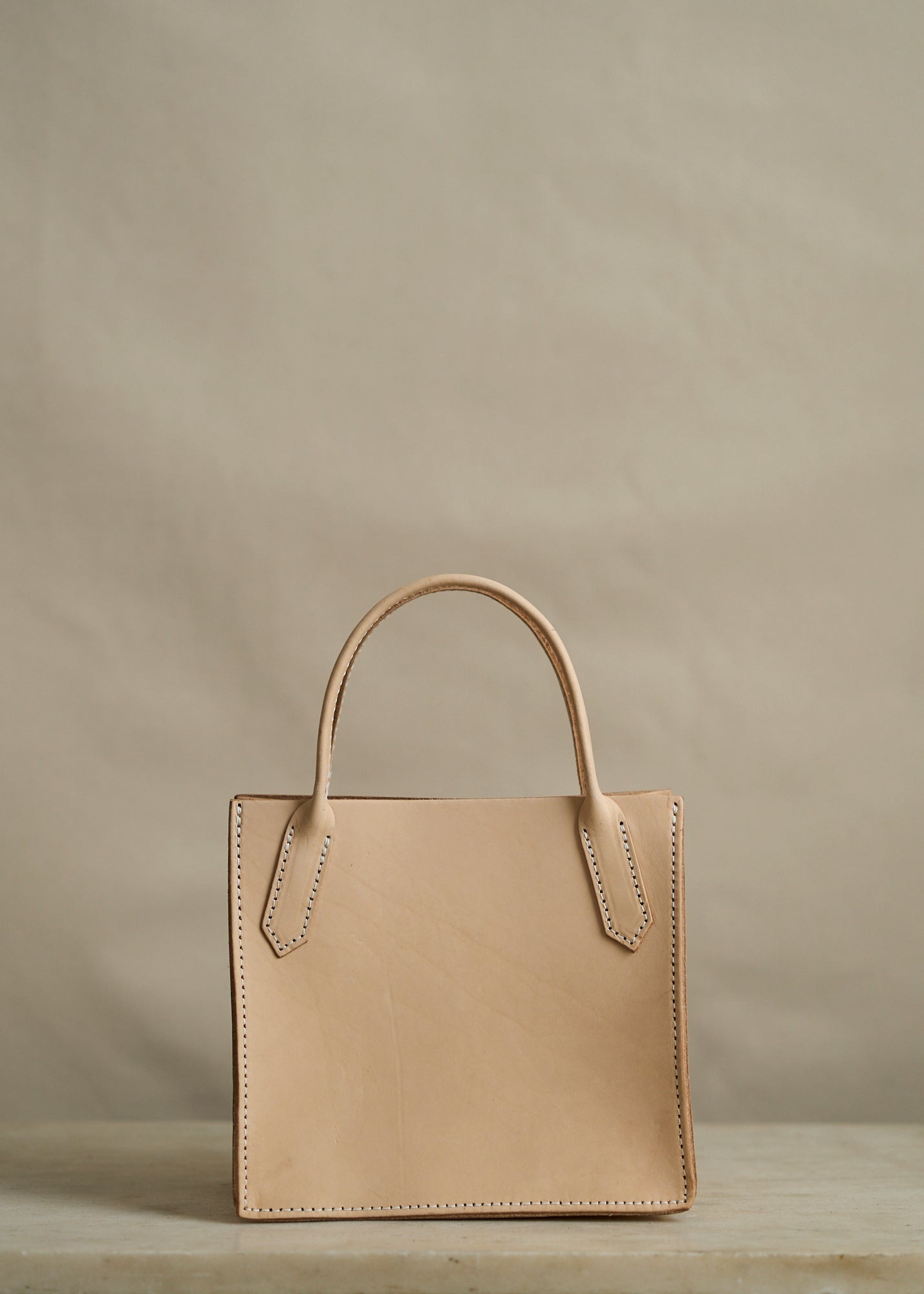 Petite Leather Dock Bag in Natural Veg Tan
