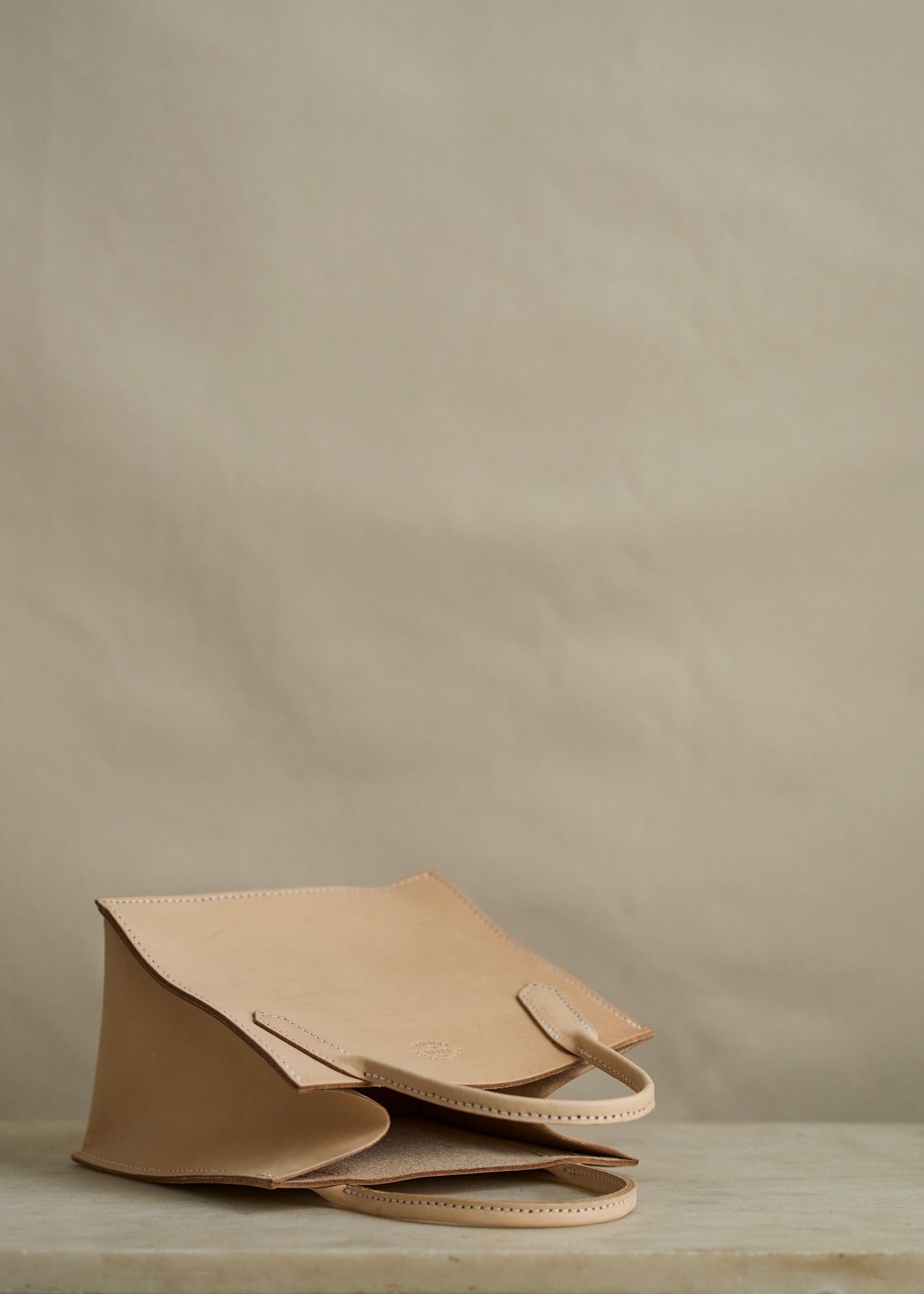 Petite Leather Dock Bag in Natural Veg Tan