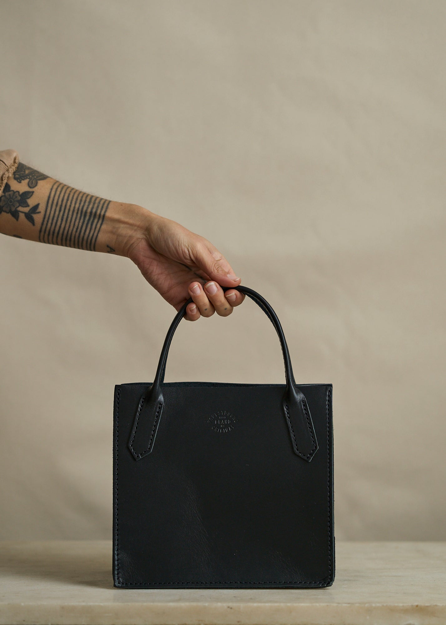 Petite Leather Dock Bag in Black Latigo