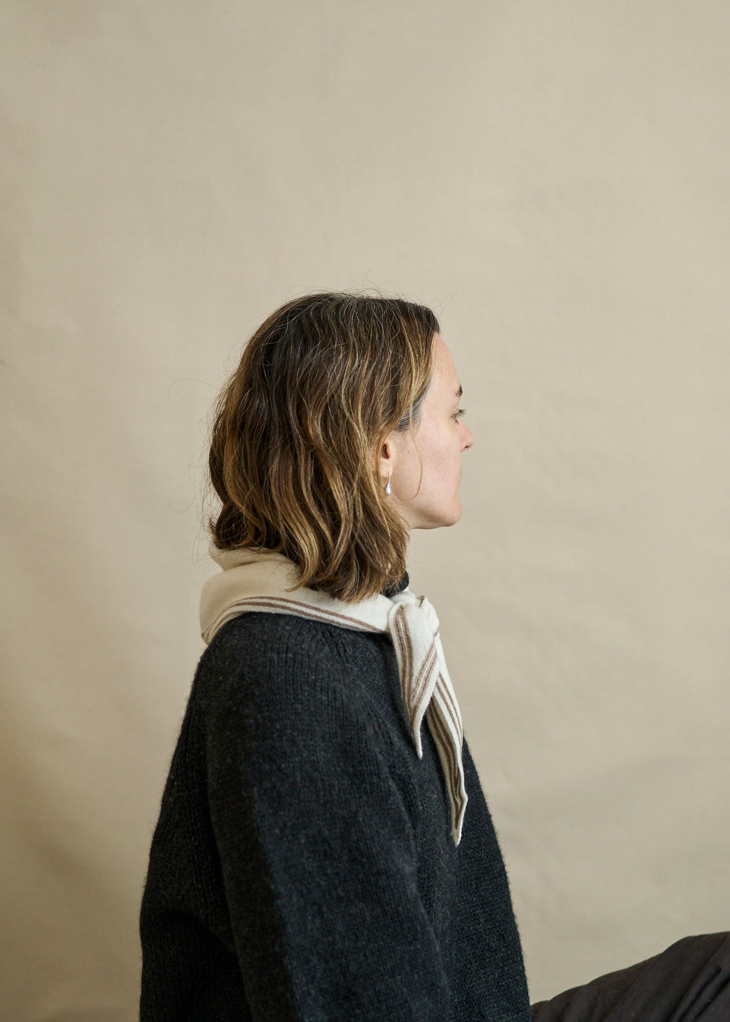 Ivory Cashmere Neck Scarf