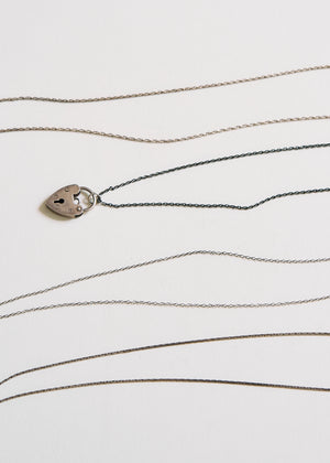 Antique Heart Padlock Necklace