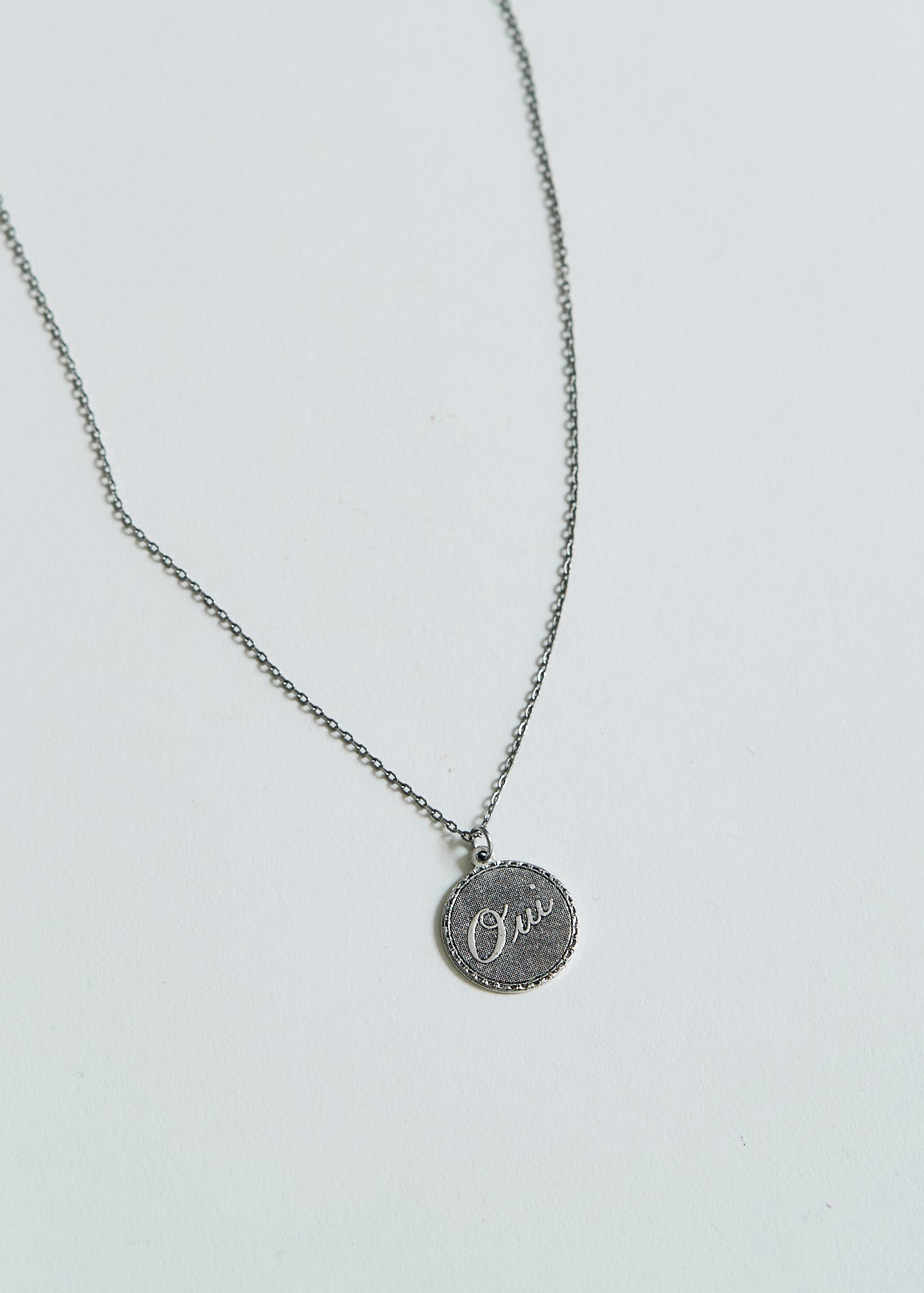 Vintage 'Oui' Charm Necklace