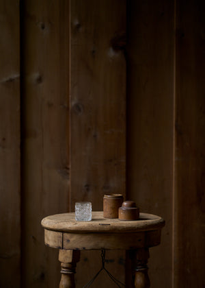 Antique Crystal Glass in Wood Case