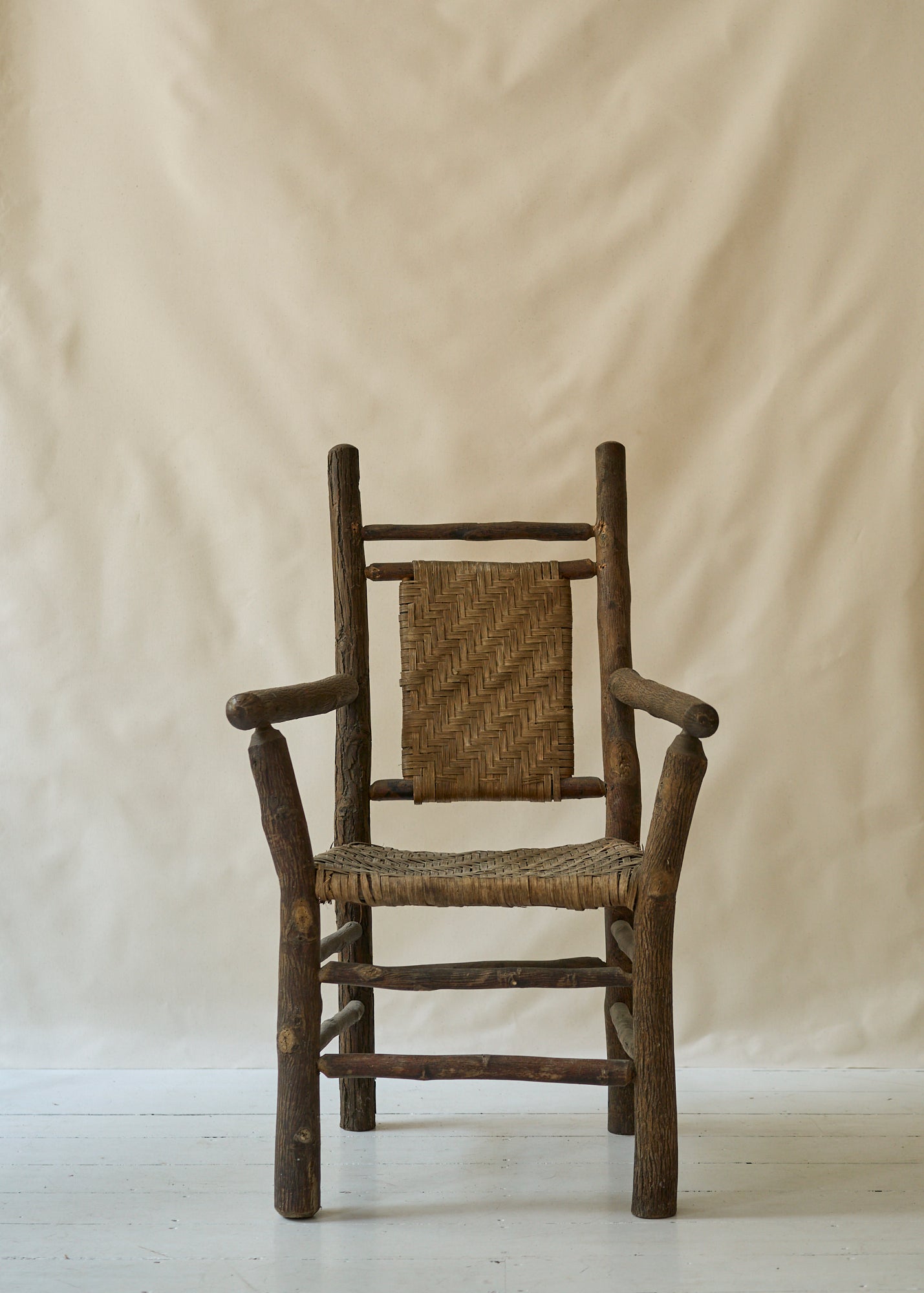 Antique Hickory Style Arm Chair