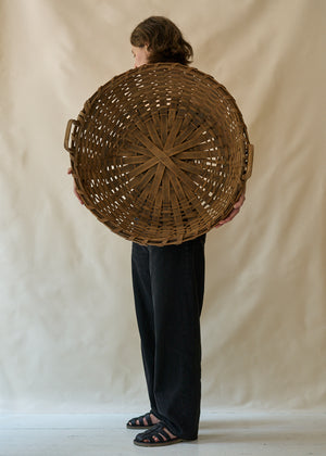 Antique Large Woven Gathering Basket