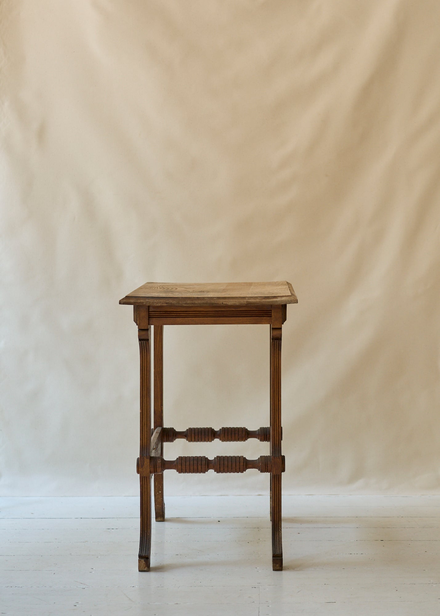 Antique Oak Side Table with Carved Details – FORESTBOUND