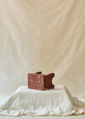 1914 Painted Red Handmade Stool