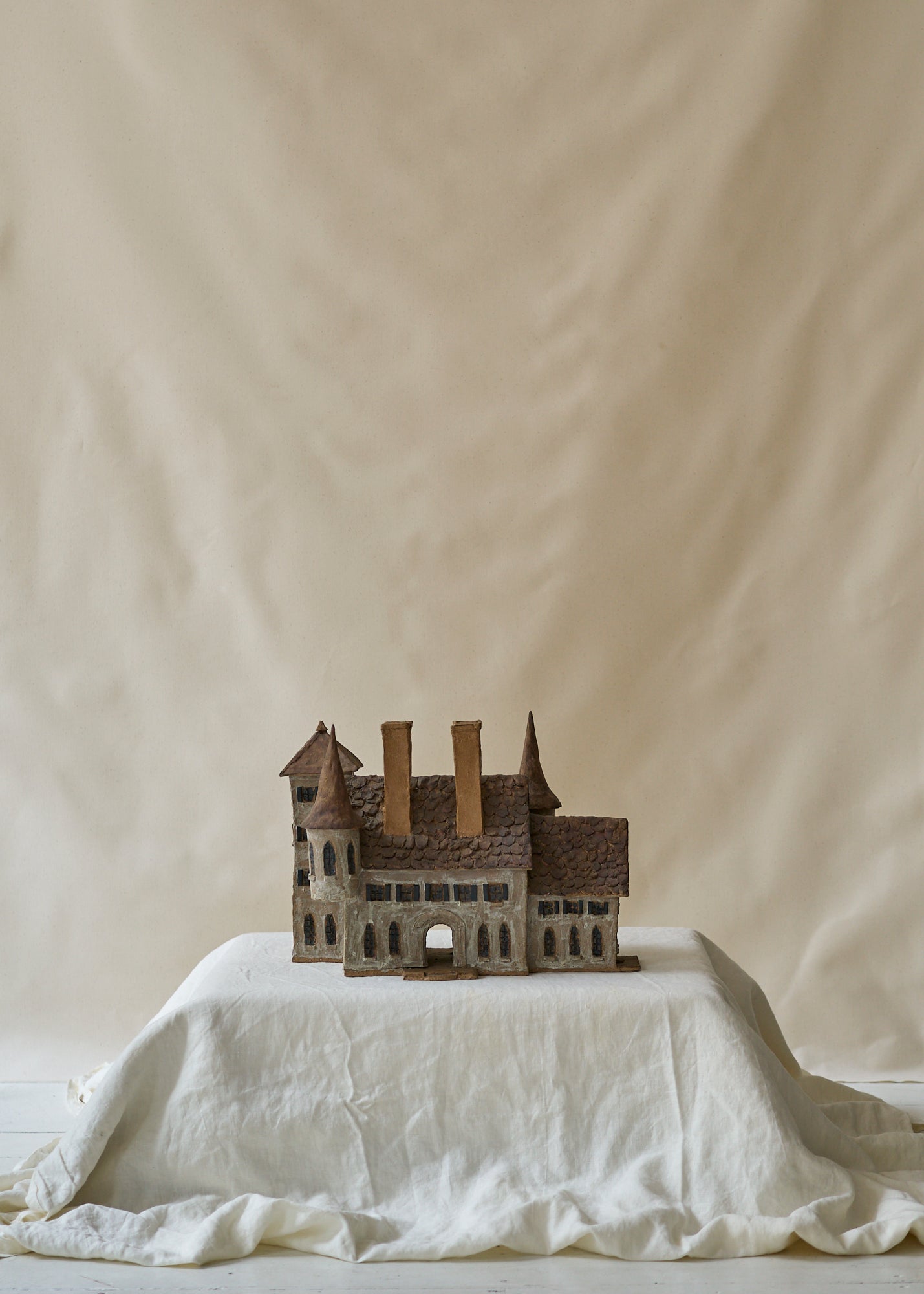 Antique Folk Art Ceramic Manor