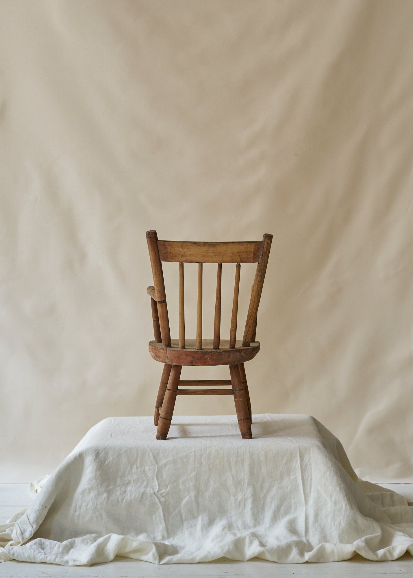 Antique Solid Wood Windsor Child's Chair