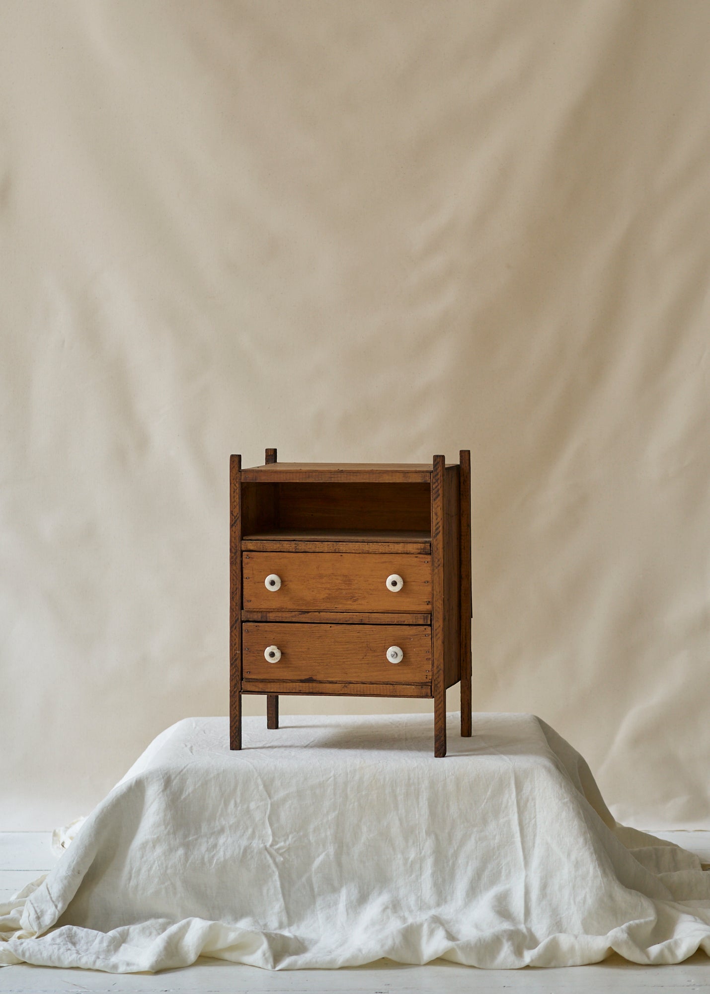 Antique Pine Tabletop Set of Drawers