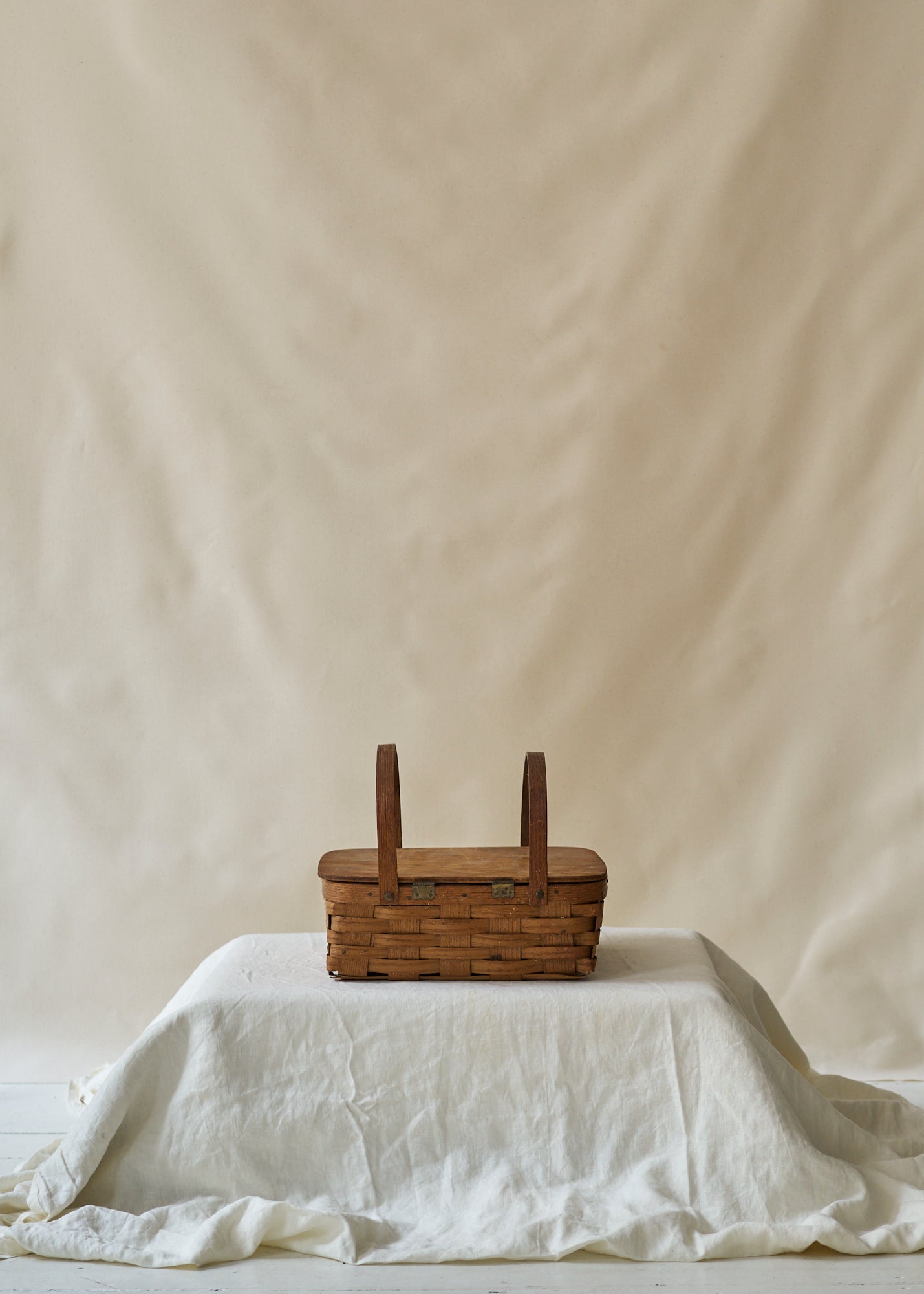 Antique Woven Picnic Basket