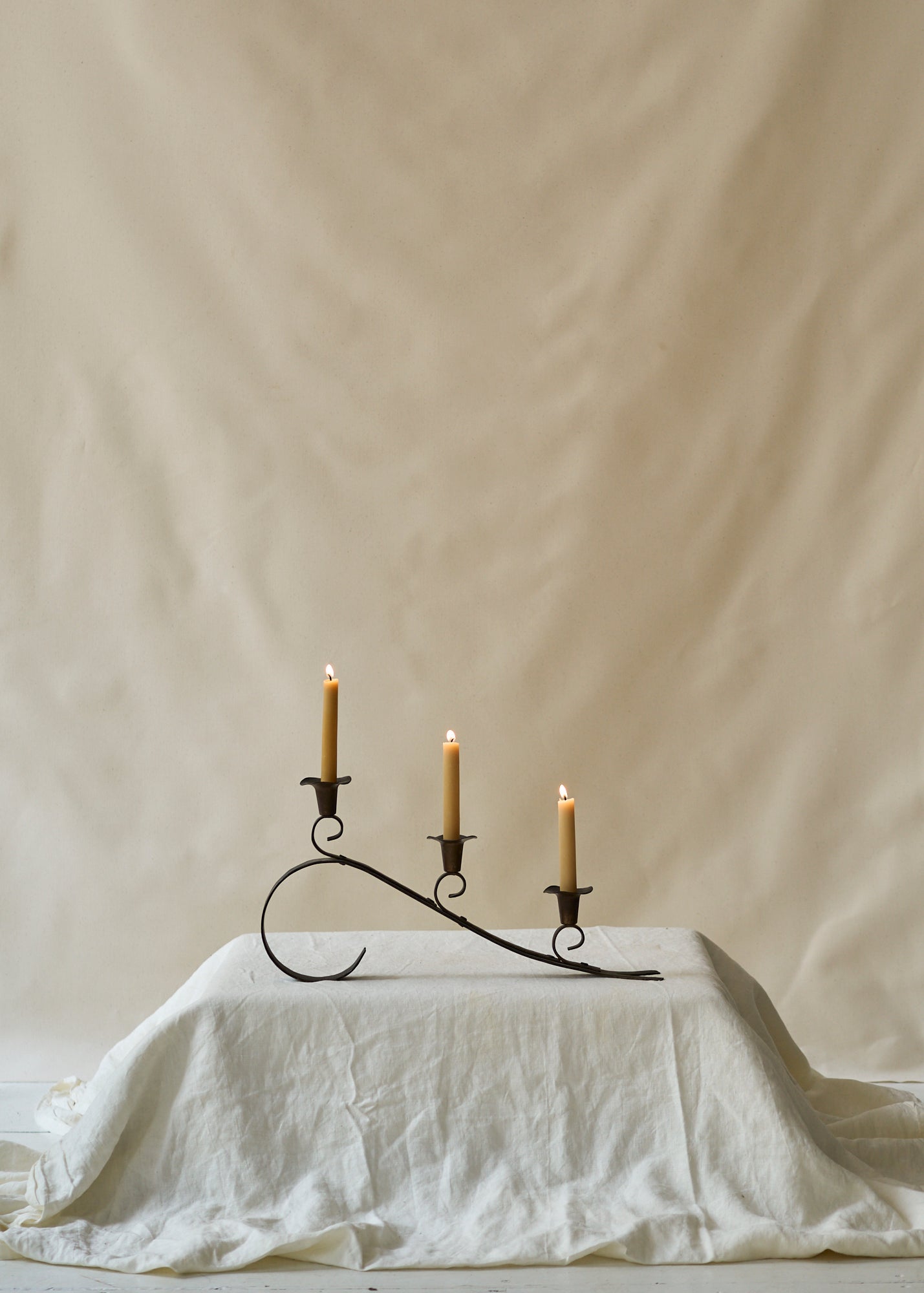 Antique Wrought Iron Candle Holder