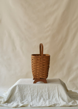 Antique Footed Basket with Handle