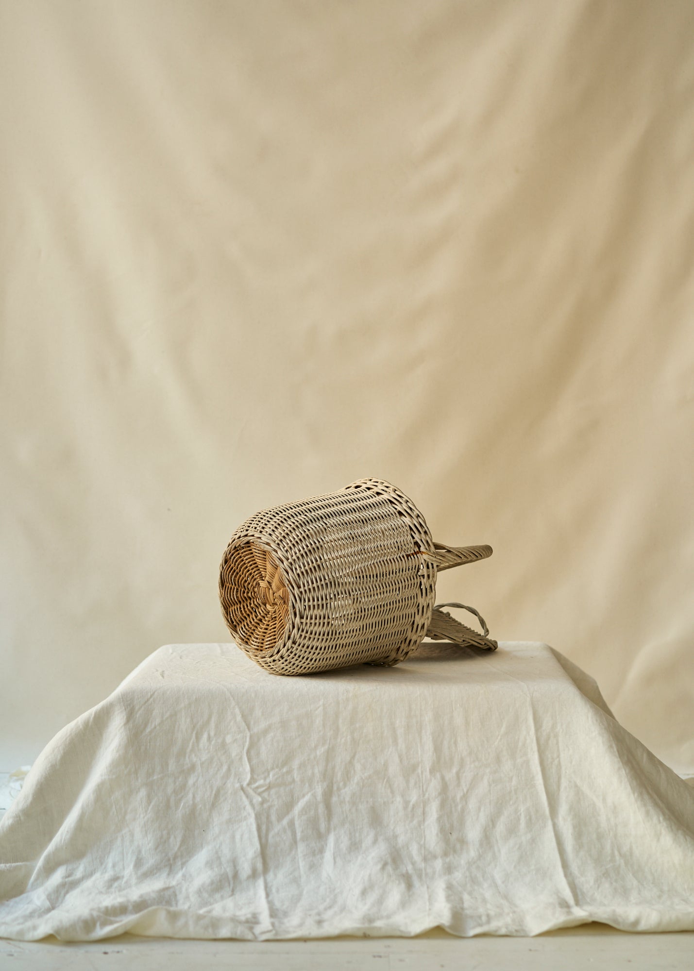 Vintage Woven Basket with Lid