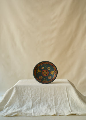 Antique Folk Art Hand Painted Bowl