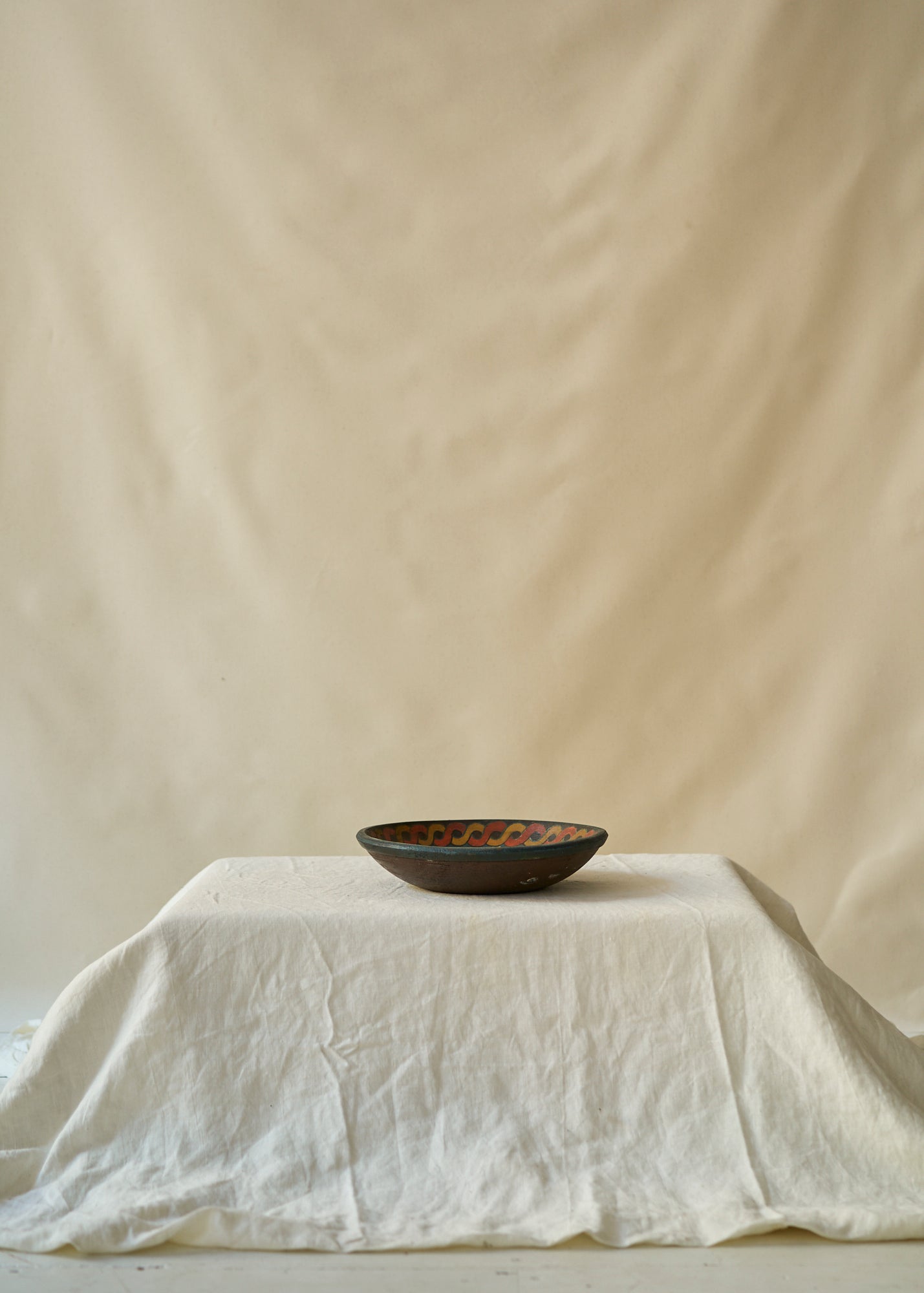 Antique Folk Art Hand Painted Bowl