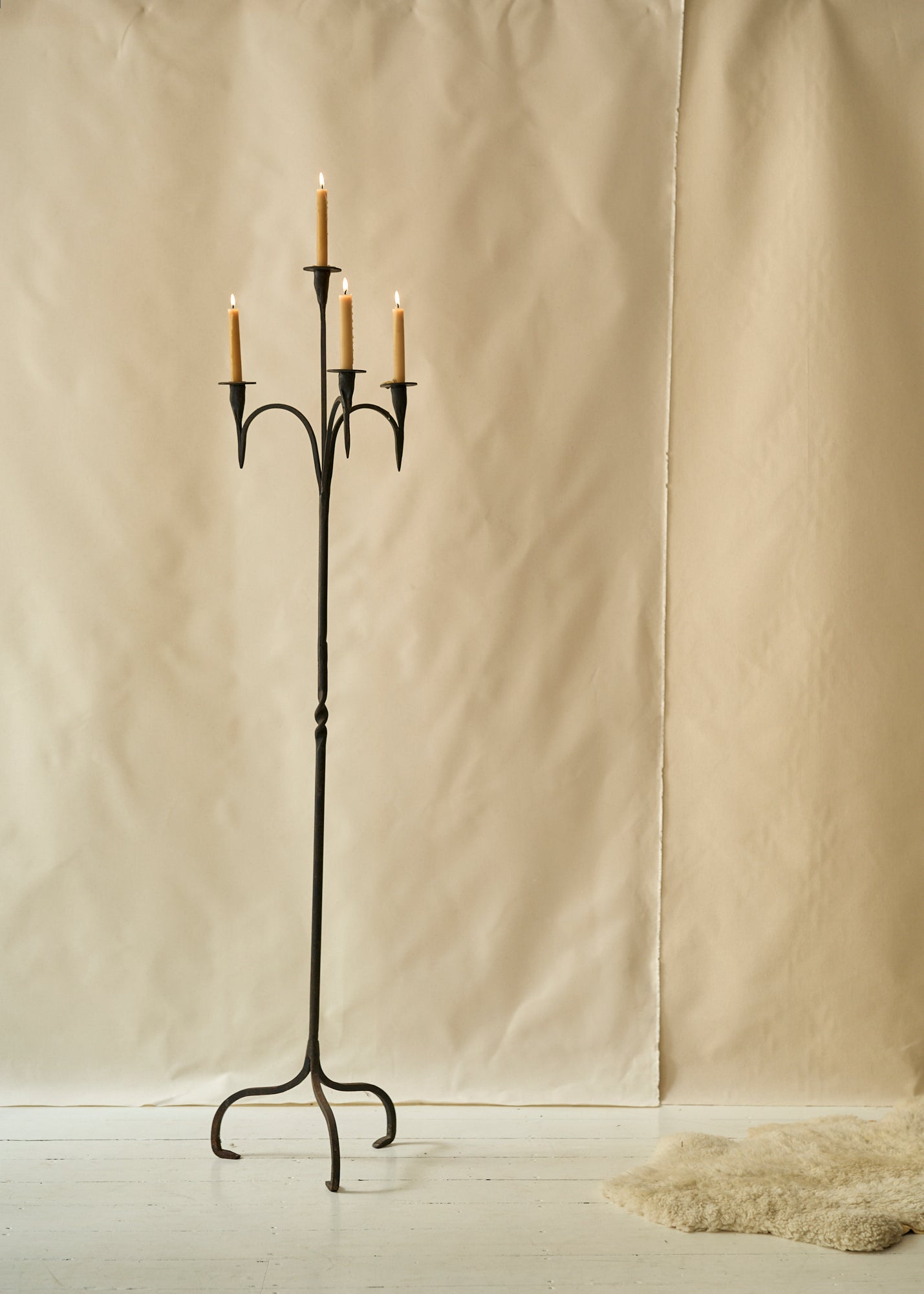 Antique Wrought Iron Candle Holder