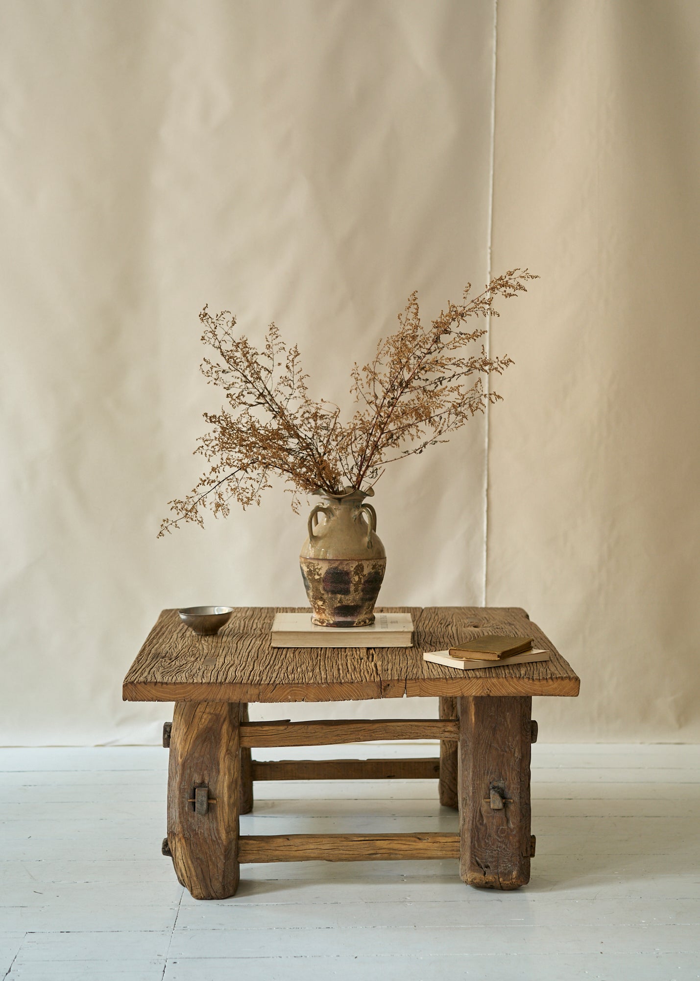 Antique Handmade Rustic Wood Coffee Table