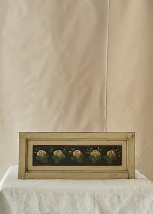 Antique Folk Art Painted Roses on Wood