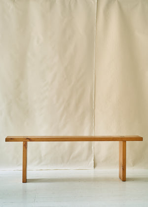 Mid Century Slim Pine Bench
