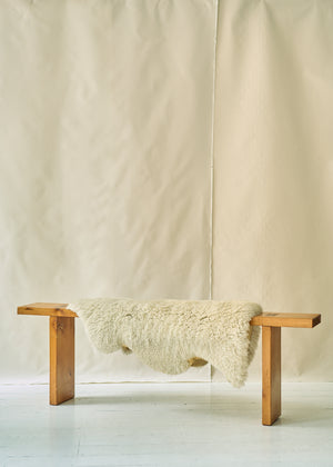 Mid Century Slim Pine Bench