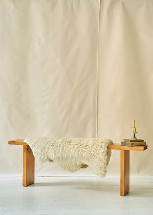 Mid Century Slim Pine Bench