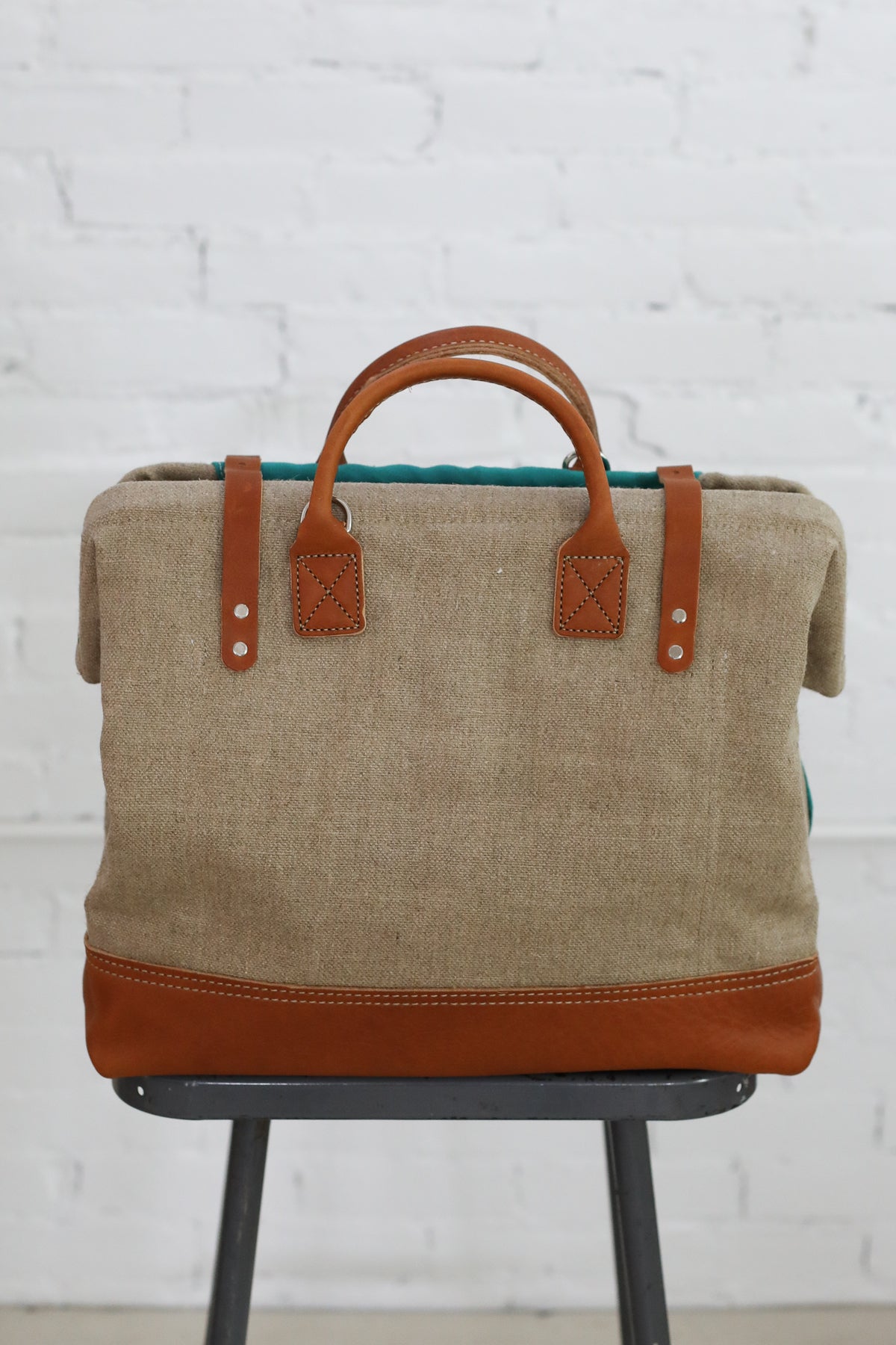 1950's era Hemp and Newspaper Apron Carryall