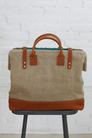 1950's era Hemp and Newspaper Apron Carryall