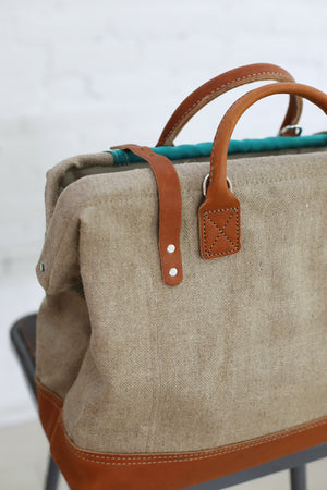1950's era Hemp and Newspaper Apron Carryall