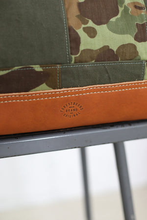 1940's era Salvaged Canvas Patchwork Carryall