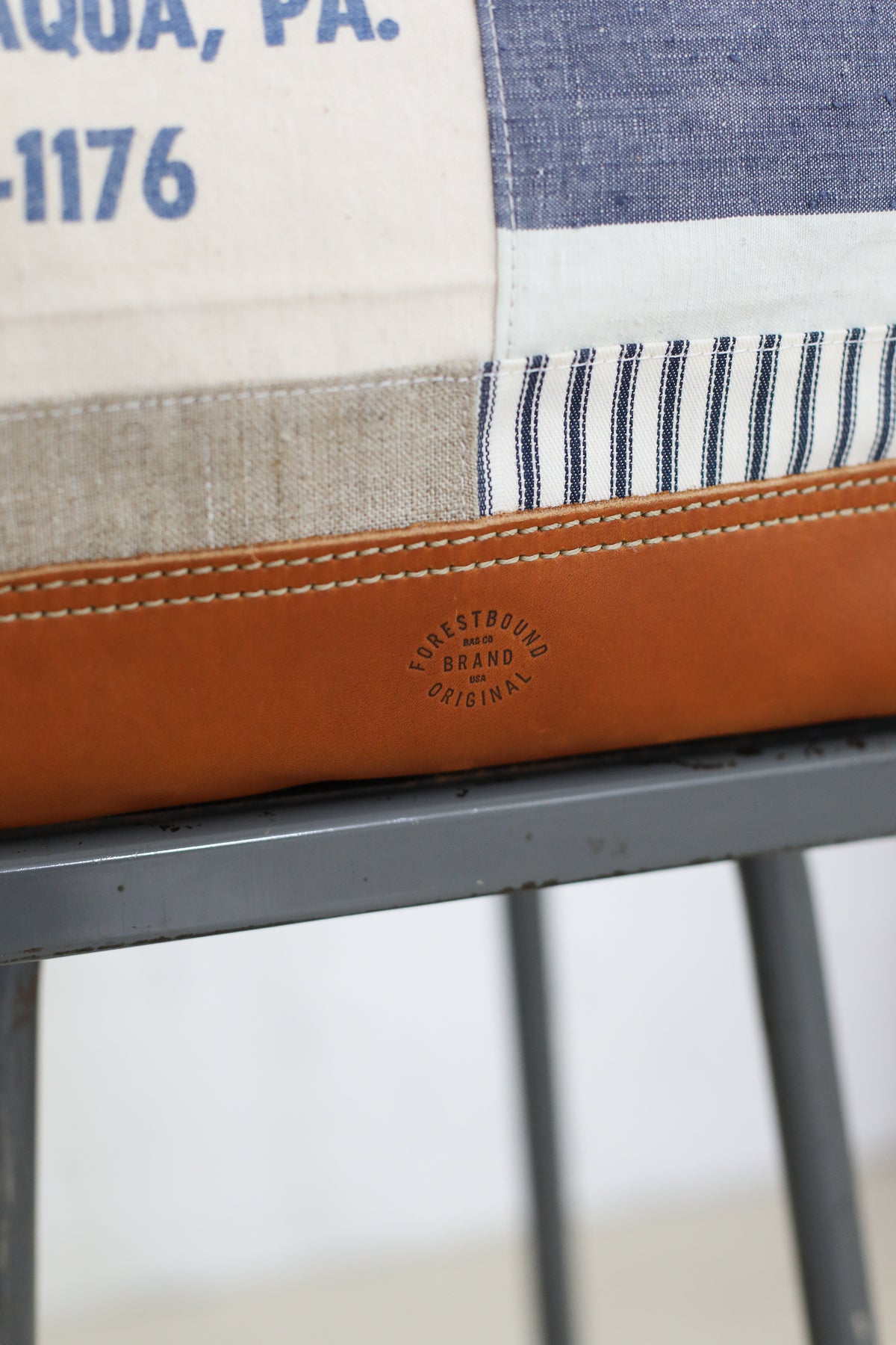 1940's era Salvaged Canvas Patchwork Carryall