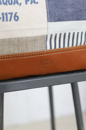 1940's era Salvaged Canvas Patchwork Carryall