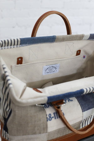 1940's era Salvaged Canvas Patchwork Carryall