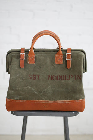 WWII era Salvaged Military Canvas Duffle Bag