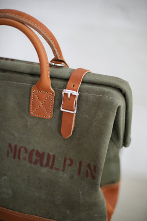 WWII era Salvaged Military Canvas Duffle Bag