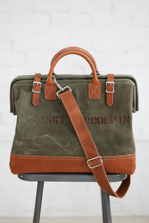 WWII era Salvaged Military Canvas Duffle Bag