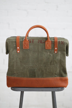 WWII era Salvaged Military Canvas Duffle Bag