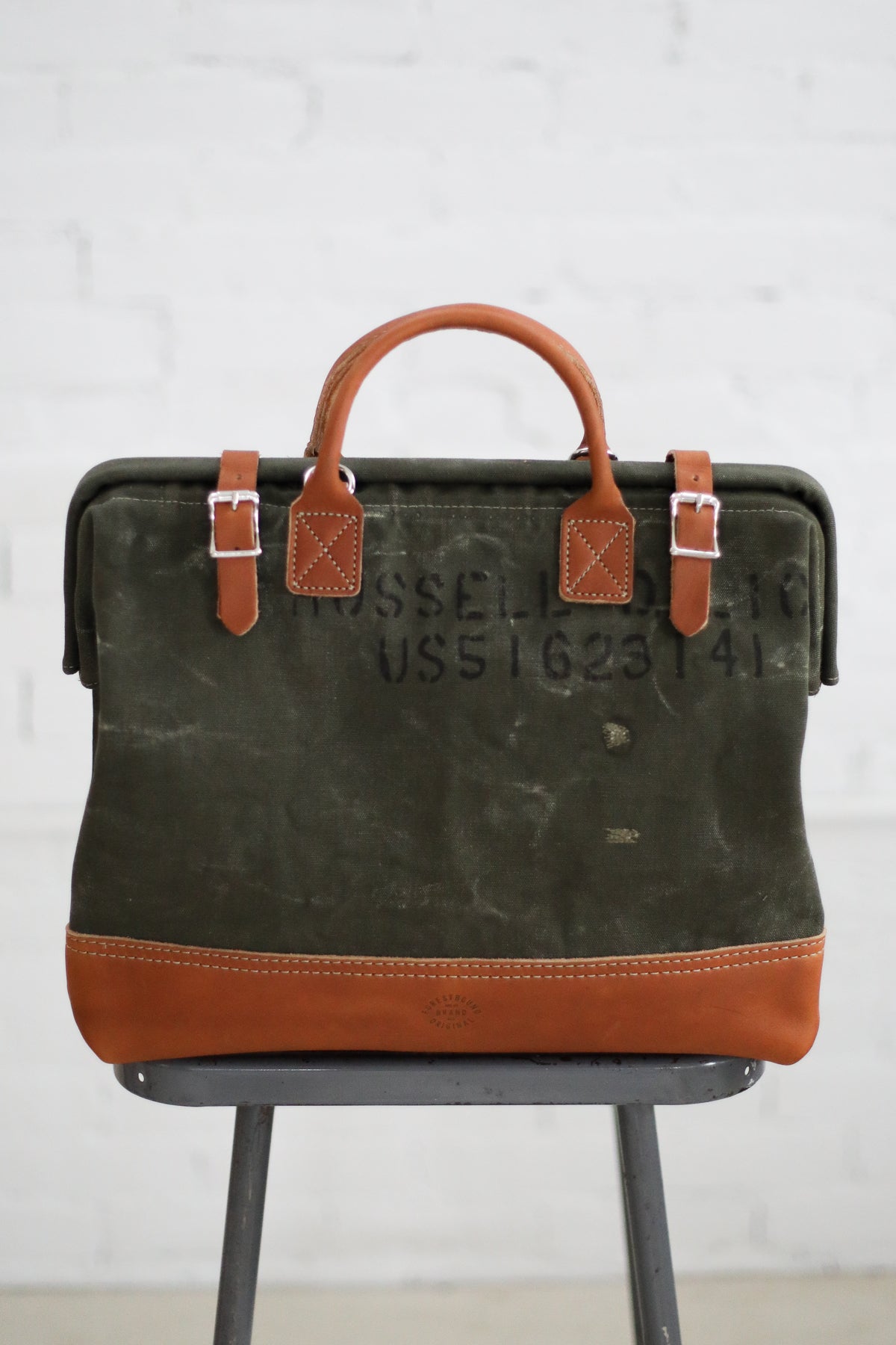 WWII era Salvaged Canvas Carryall