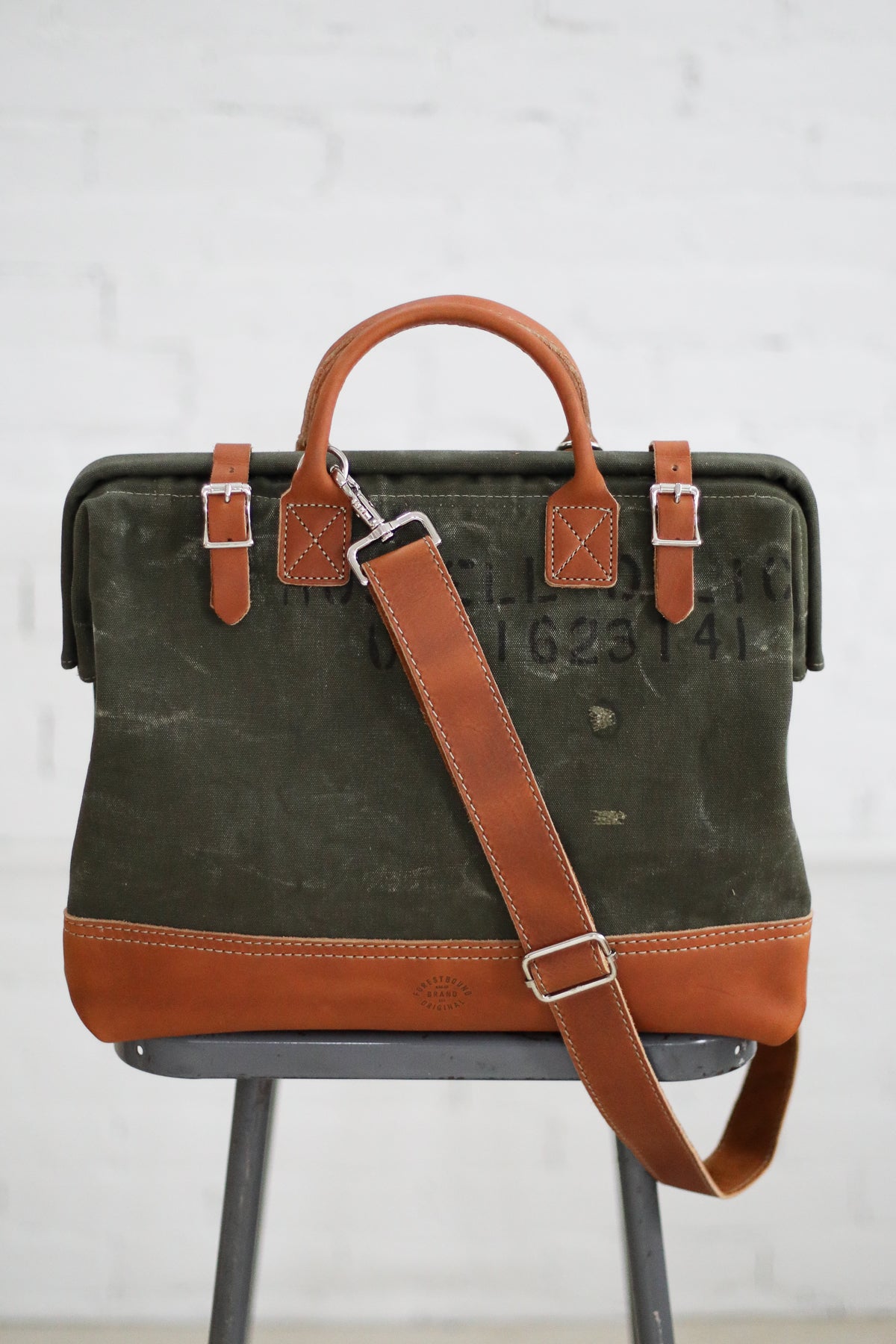 WWII era Salvaged Canvas Carryall