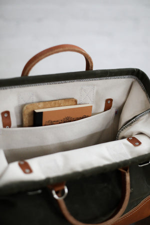 WWII era Salvaged Canvas Carryall