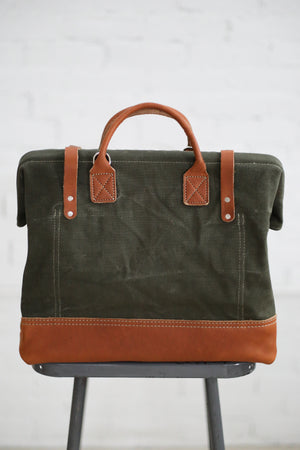 WWII era Salvaged Canvas Carryall